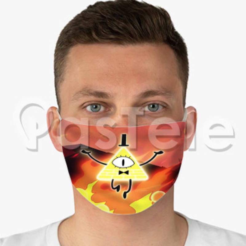 Bill Gravity Falls Custom Personalized Fabric Face Mask Polyester Two Layers Cloth