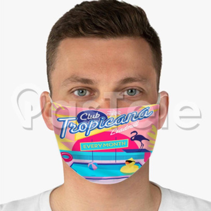 Club Tropicana Custom Personalized Fabric Face Mask Polyester Two Layers Cloth