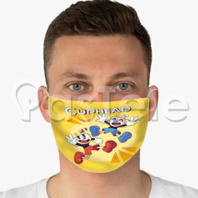 Cuphead 2 Custom Personalized Fabric Face Mask Polyester Two Layers Cloth