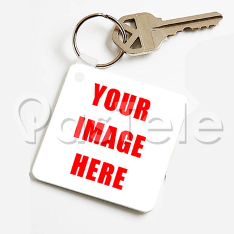 Custom Your Image Keychain Key Ring Jewelry Necklaces Pendant Two Sides