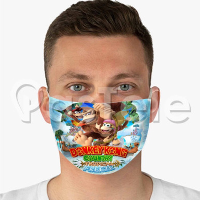Donkey Kong Country Tropical Freeze Custom Personalized Fabric Face Mask Polyester Two Layers Cloth