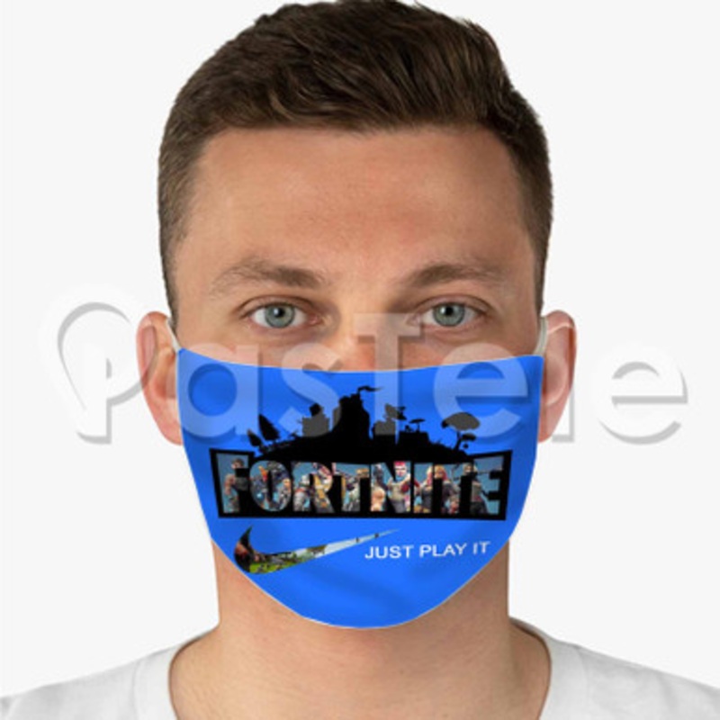 Fortnite Just Play It Custom Personalized Fabric Face Mask Polyester Two Layers Cloth