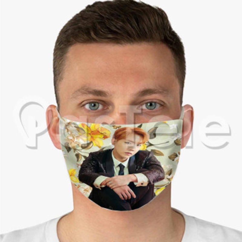 J Hope BTS Custom Personalized Fabric Face Mask Polyester Two Layers Cloth
