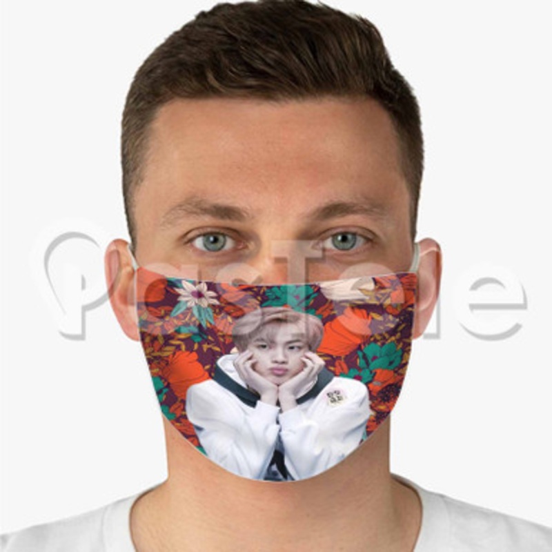 Jin BTS Custom Personalized Fabric Face Mask Polyester Two Layers Cloth