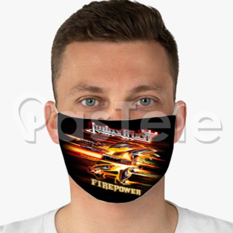 Judas Priest Firepower Custom Personalized Fabric Face Mask Polyester Two Layers Cloth