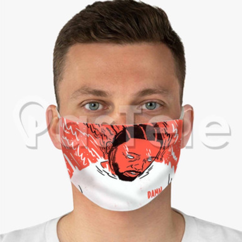 Kendrick Lamar Custom Fabric Face Mask Polyester Two Layers Cloth Washable