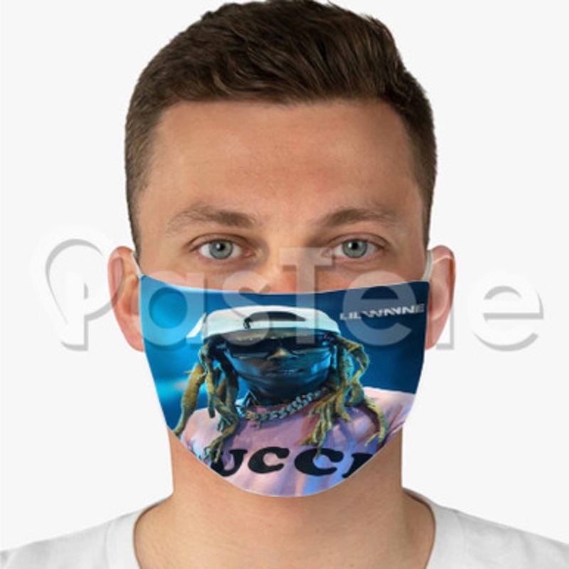 Lil Wayne Custom Fabric Face Mask Polyester Two Layers Cloth Washable