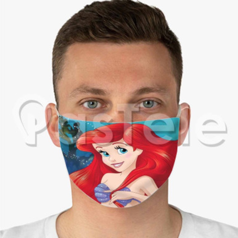 little mermaid 2 Custom Personalized Fabric Face Mask Polyester Two Layers Cloth