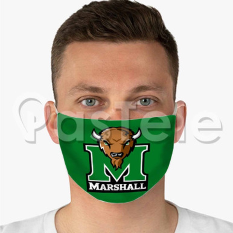 Marshall Thundering Herd Custom Personalized Fabric Face Mask Polyester Two Layers Cloth