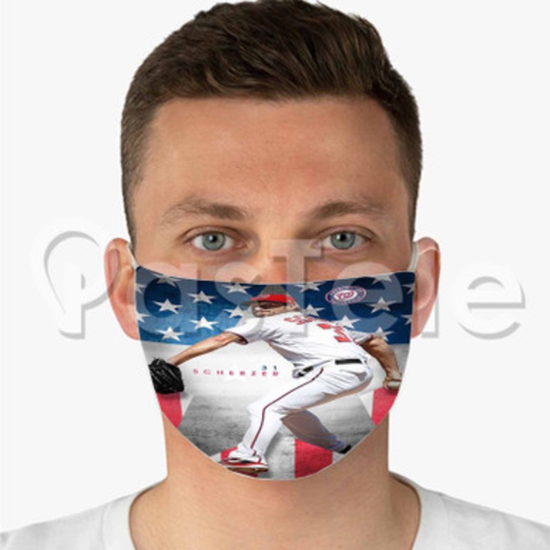 Max Scherzer MLB Washington Nationals Custom Fabric Face Mask Polyester Two Layers Cloth Washable