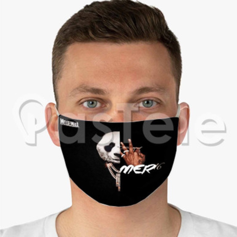 Meek Mill Panda Rap Custom Fabric Face Mask Polyester Two Layers Cloth Washable