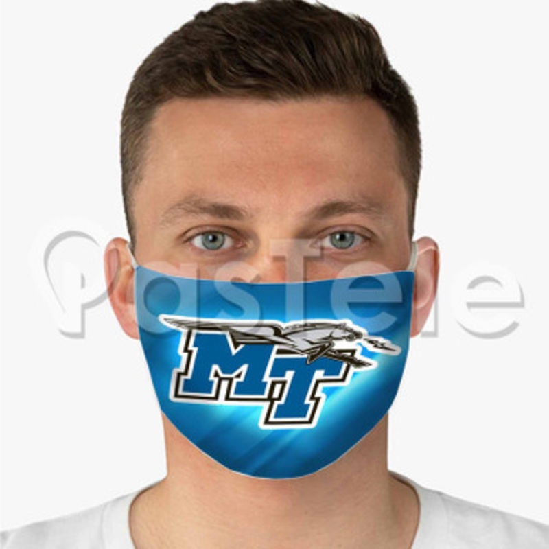 Middle Tennessee Blue Raiders Custom Personalized Fabric Face Mask Polyester Two Layers Cloth