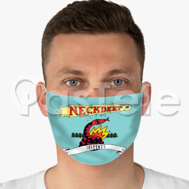 Neck Deep Custom Personalized Fabric Face Mask Polyester Two Layers Cloth