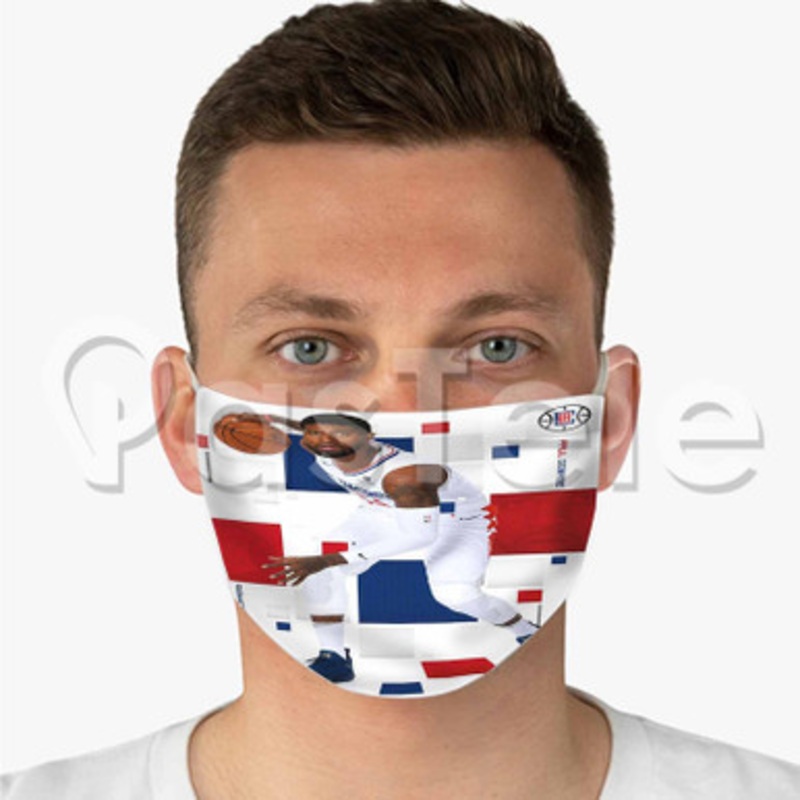 Paul George Los Angeles Clippers NBA Custom Fabric Face Mask Polyester Two Layers Cloth Washable