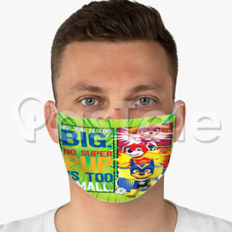 Paw Patrol Super Pups Custom Fabric Face Mask Polyester Two Layers Cloth Washable