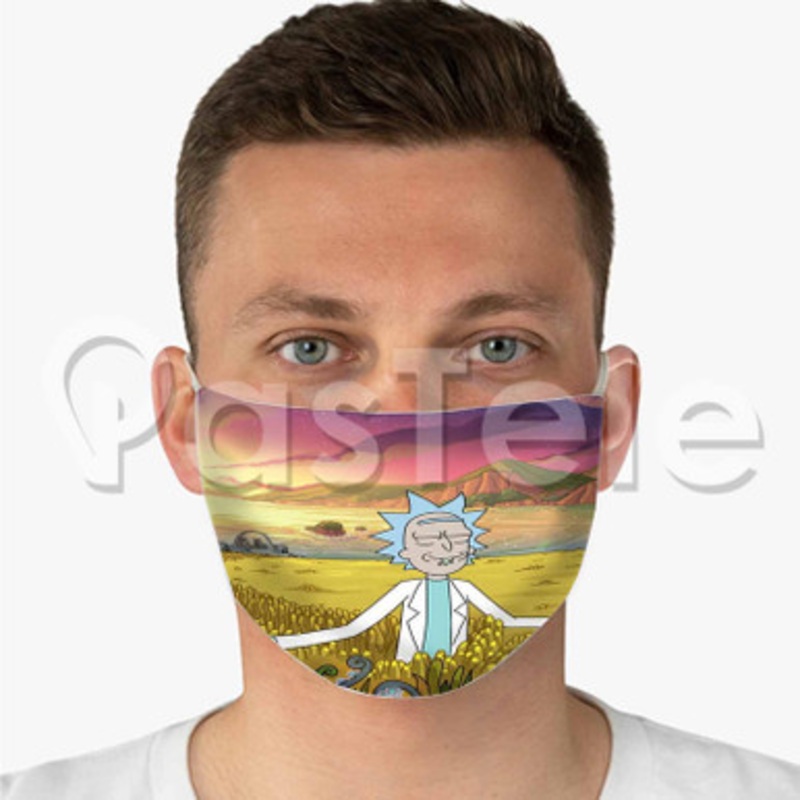 Rick and Morty Cartoon Custom Art Fabric Face Mask Polyester Two Layers Cloth Washable