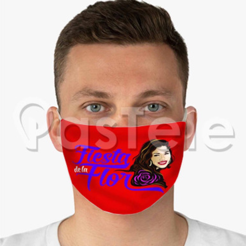 Selena Fiesta De La Flor Custom Personalized Fabric Face Mask Polyester Two Layers Cloth