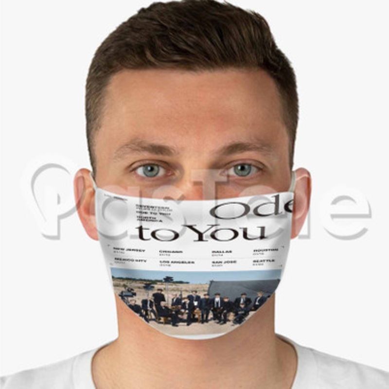 SEVENTEEN World Tour ODE TO YOU Custom Fabric Face Mask Polyester Two Layers Cloth Washable