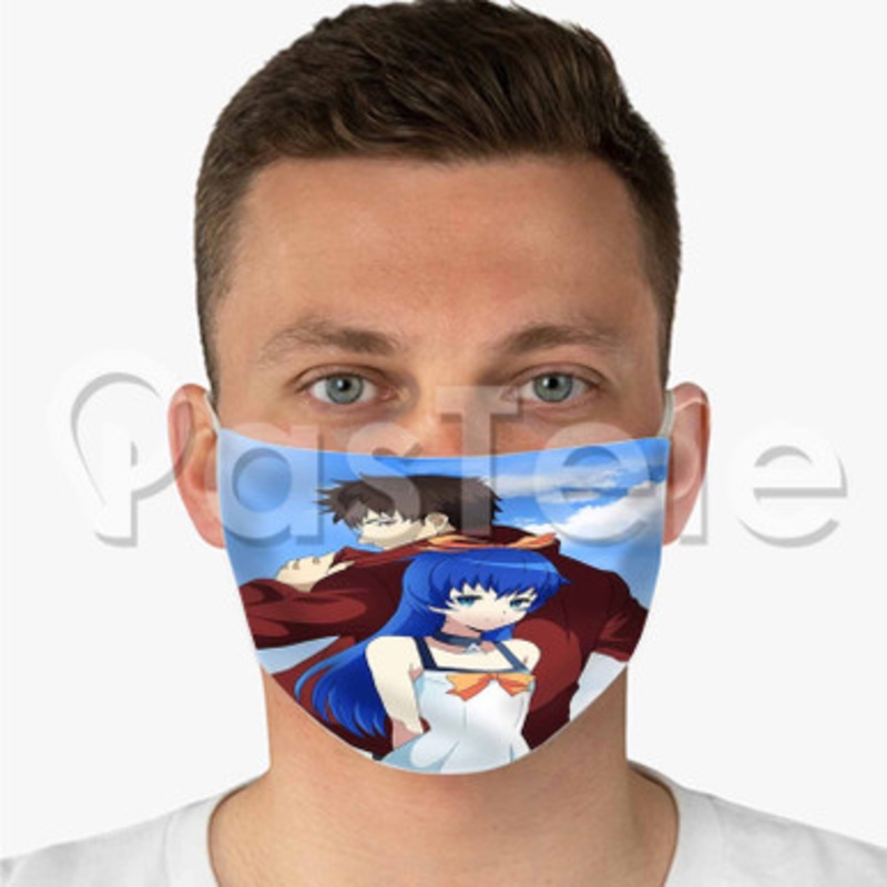 Shoumetsu Toshi Custom Fabric Face Mask Polyester Two Layers Cloth Washable