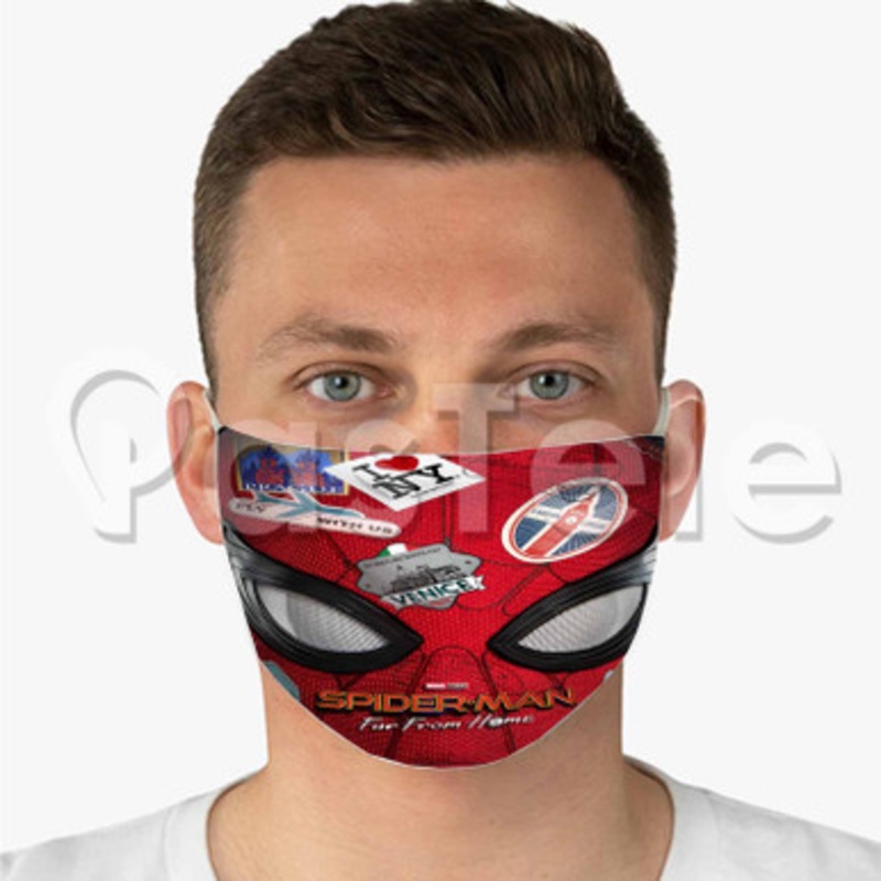 Spider Man Far From Home Custom Fabric Face Mask Polyester Two Layers Cloth Washable