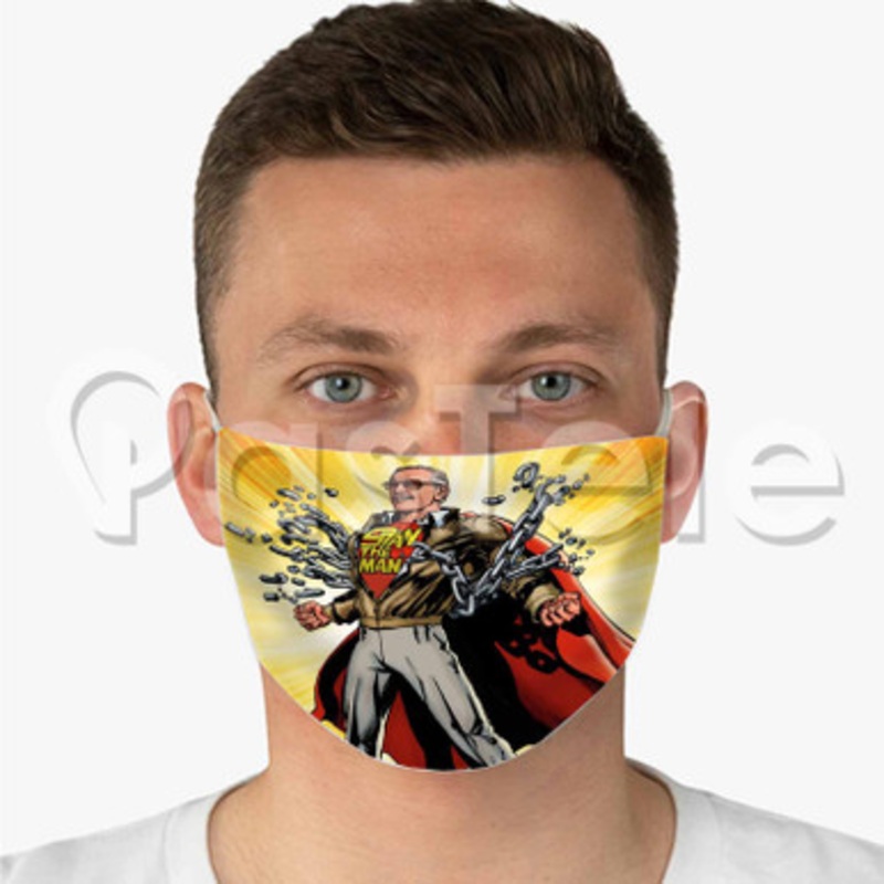 Stan Lee Stan The Man Custom Personalized Fabric Face Mask Polyester Two Layers Cloth