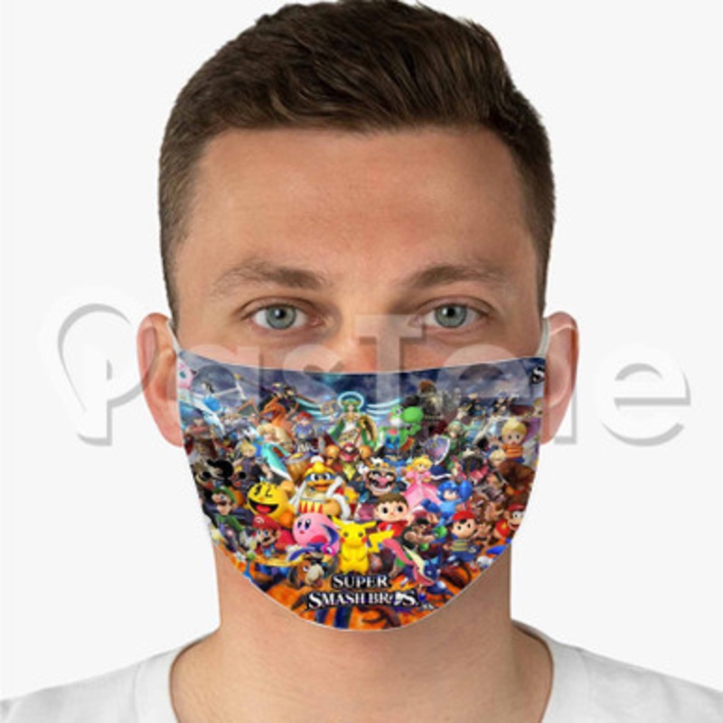 Super Smash Bros 2 Custom Personalized Fabric Face Mask Polyester Two Layers Cloth