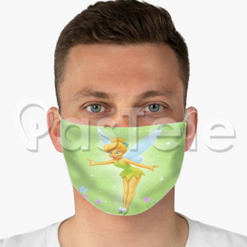 tinkerbell Custom Fabric Face Mask Polyester Two Layers Cloth Washable