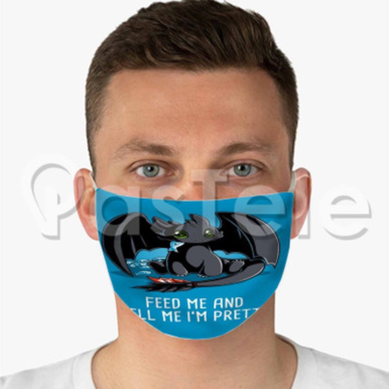 Toothless Custom Fabric Face Mask Polyester Two Layers Cloth Washable