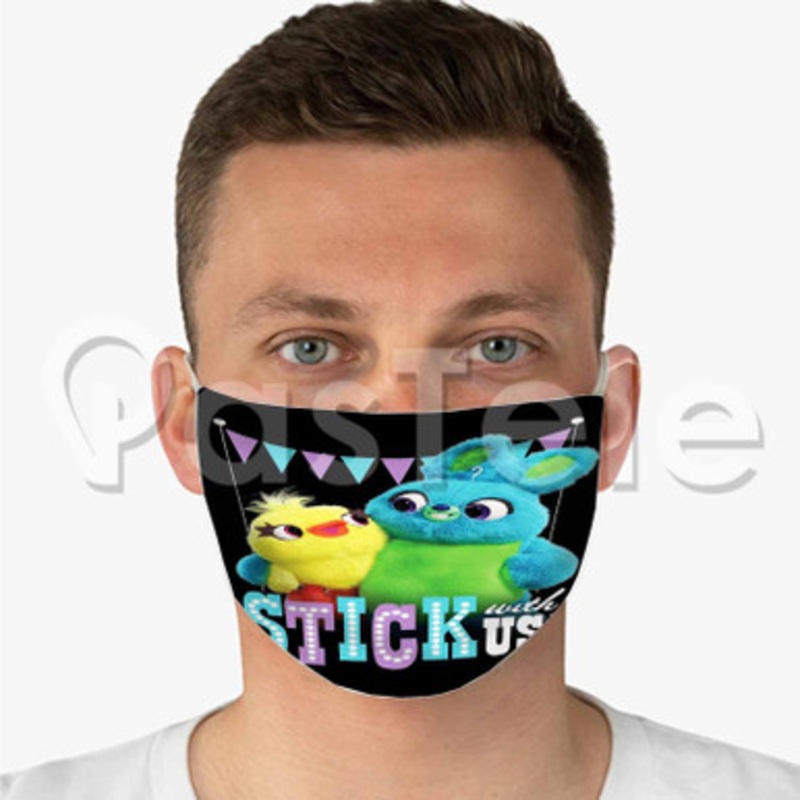 Toy Story 4 Stick With Us Custom Fabric Face Mask Polyester Two Layers Cloth Washable