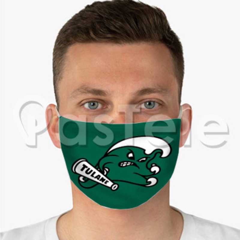 Tulane Green Wave Custom Personalized Fabric Face Mask Polyester Two Layers Cloth