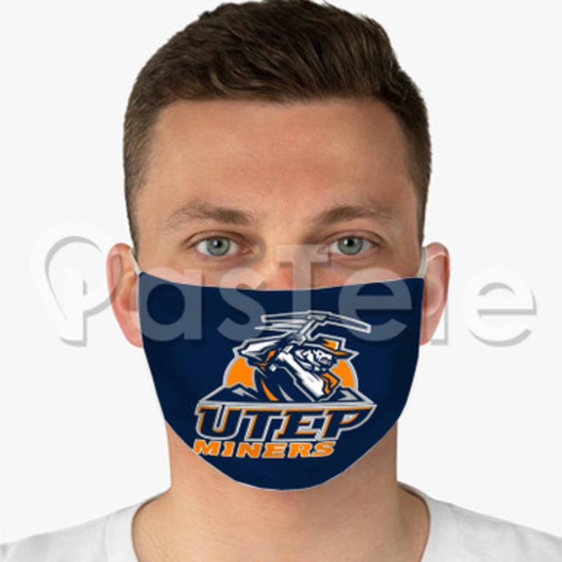 UTEP Miners Custom Personalized Fabric Face Mask Polyester Two Layers Cloth