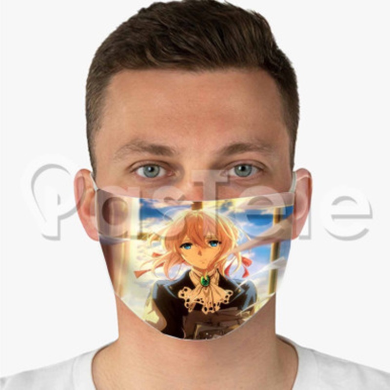 Violet Evergarden Custom Art Fabric Face Mask Polyester Two Layers Cloth Washable