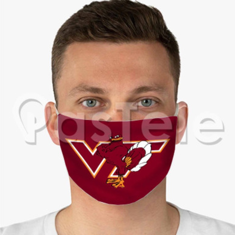 Virginia Tech Hokies Custom Personalized Fabric Face Mask Polyester Two Layers Cloth