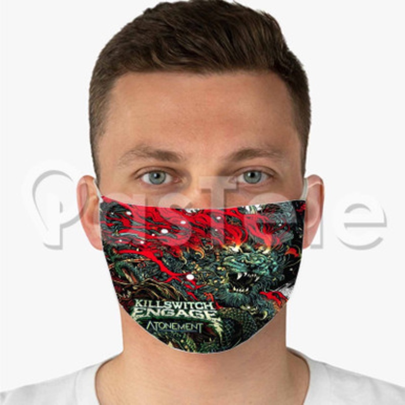 KILLSWITCH ENGAGE ATONEMENT Custom Fabric Face Mask Polyester Two Layers Cloth Washable