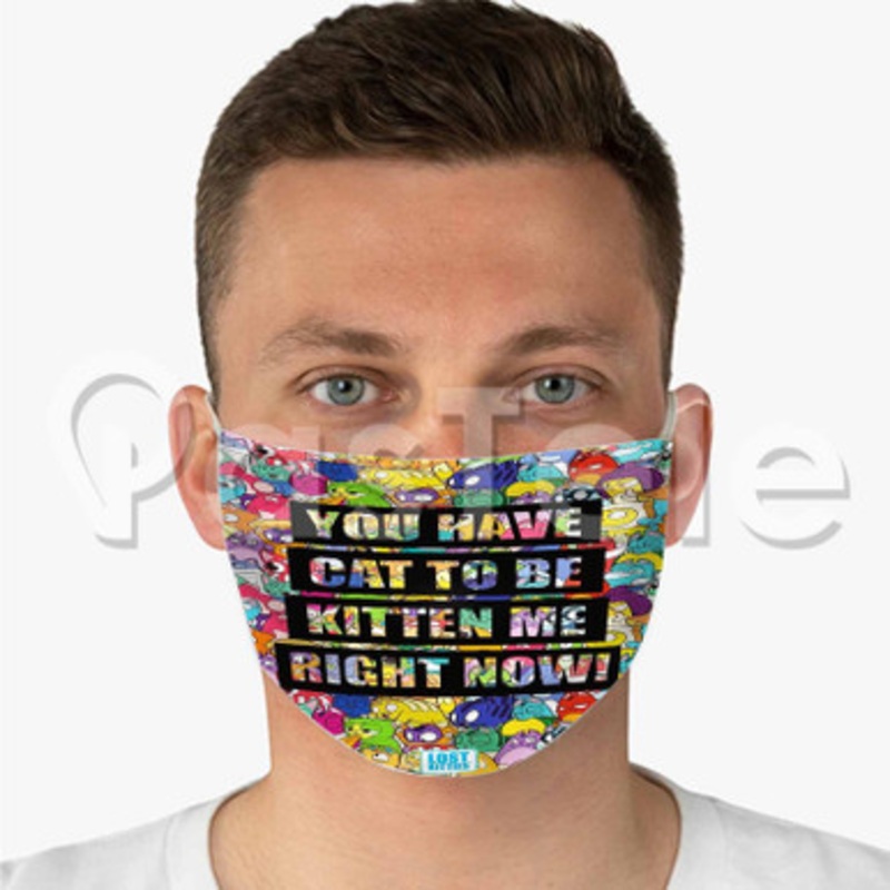 Kitten Me Custom Fabric Face Mask Polyester Two Layers Cloth Washable
