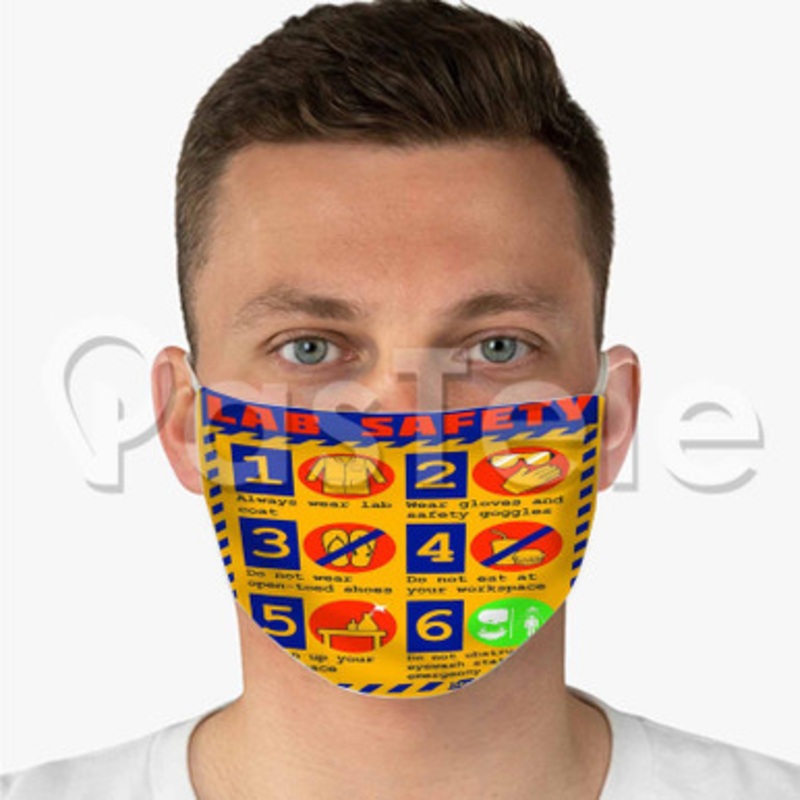 lab safety Custom Fabric Face Mask Polyester Two Layers Cloth Washable