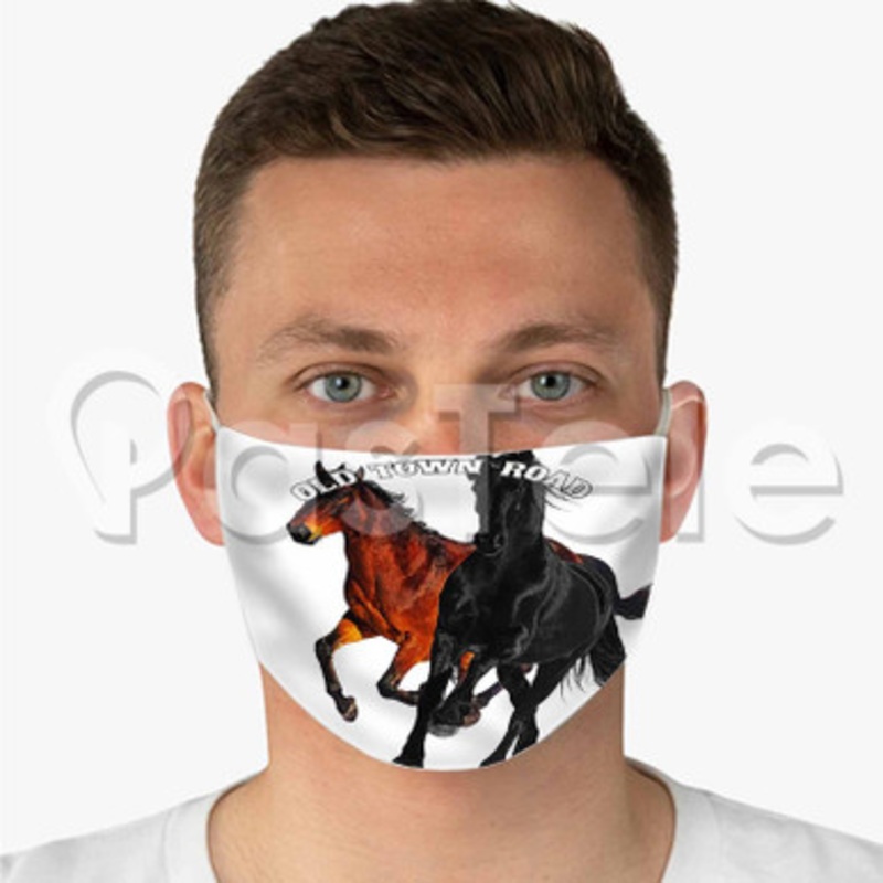 lil nas x old town road Custom Fabric Face Mask Polyester Two Layers Cloth Washable