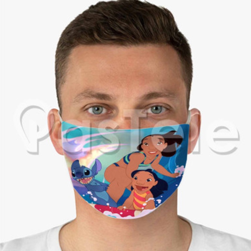 lilo and stitch Custom Fabric Face Mask Polyester Two Layers Cloth Washable