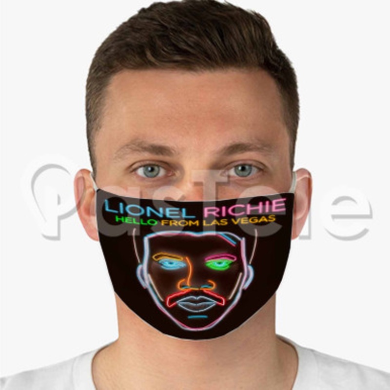 Lionel Richie Hello From Las Vegas Custom Fabric Face Mask Polyester Two Layers Cloth Washable