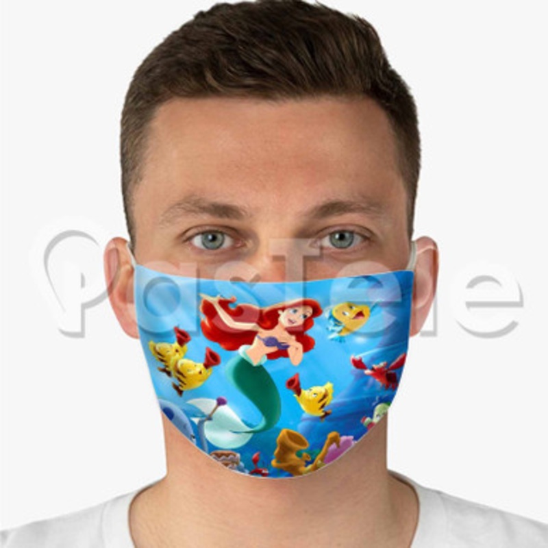 little mermaid Custom Fabric Face Mask Polyester Two Layers Cloth Washable
