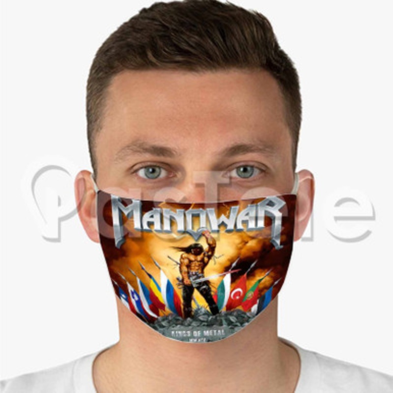 Manowar Kings Of Metal Custom Fabric Face Mask Polyester Two Layers Cloth Washable