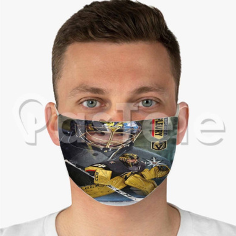 Marc Andr Fleury Vegas Golden Knights NHL Custom Fabric Face Mask Polyester Two Layers Cloth Washable