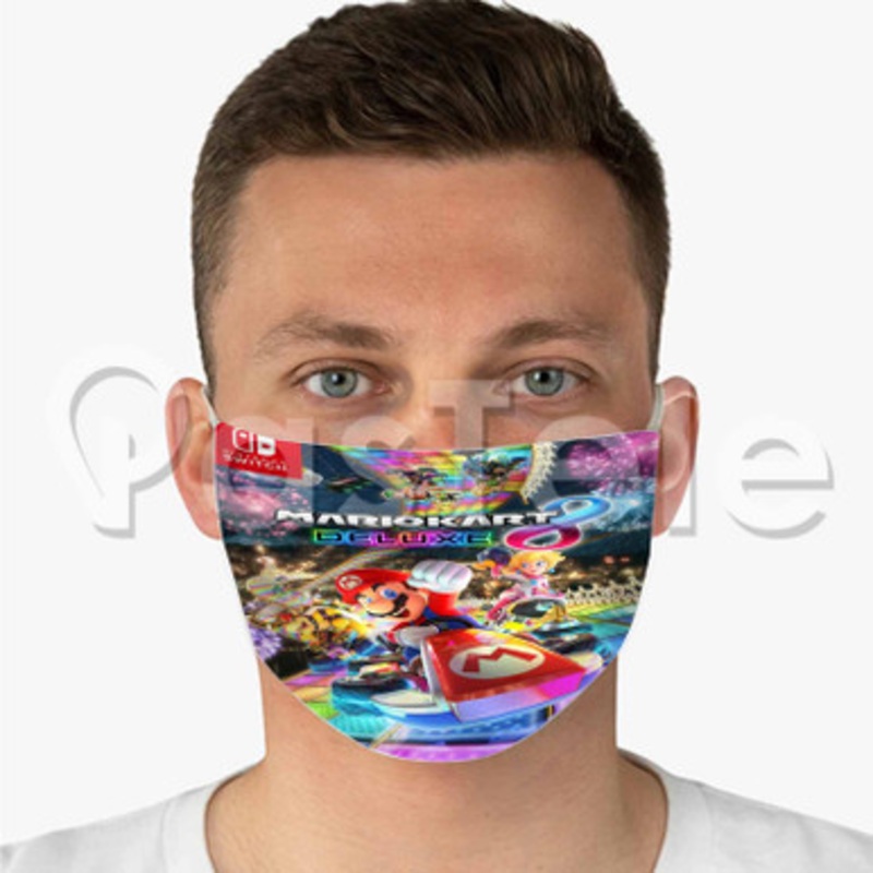 Mario Kart 8 Deluxe Custom Fabric Face Mask Polyester Two Layers Cloth Washable