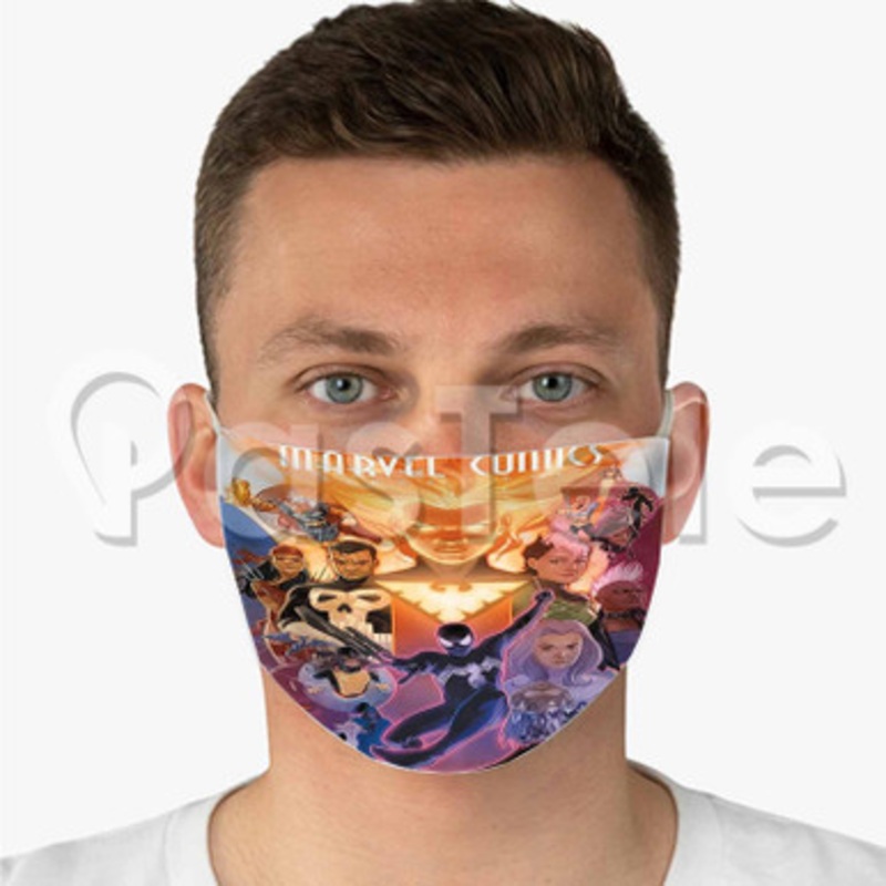 Marvel Comics Custom Fabric Face Mask Polyester Two Layers Cloth Washable
