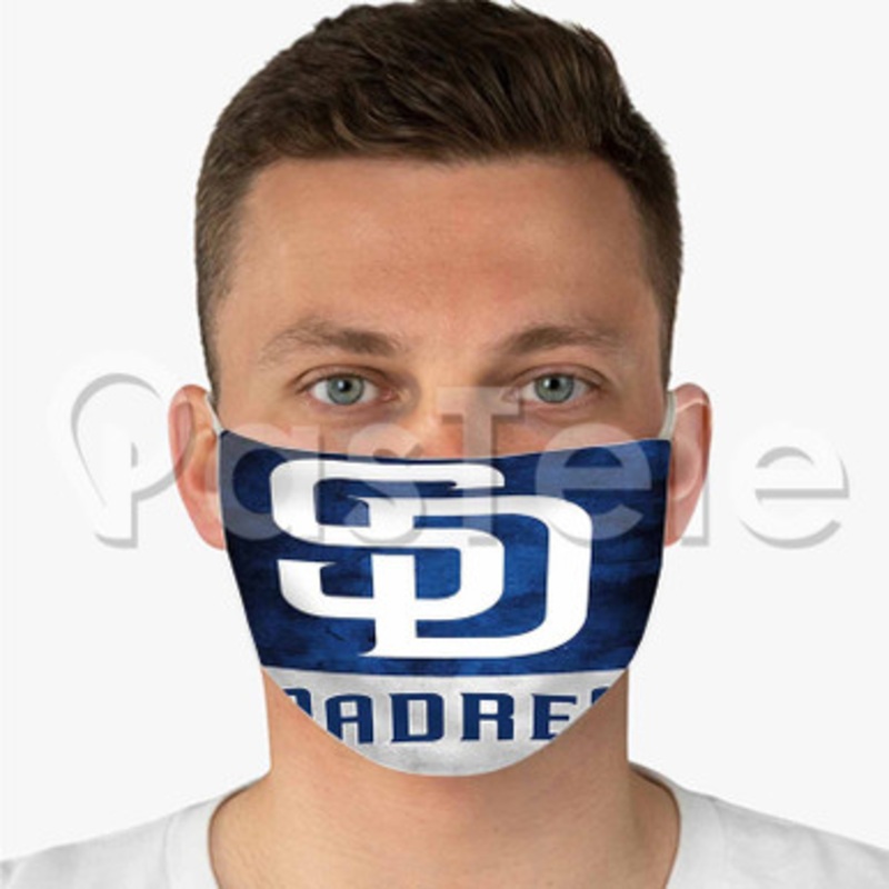 MLB San Diego Padres Custom Fabric Face Mask Polyester Two Layers Cloth Washable