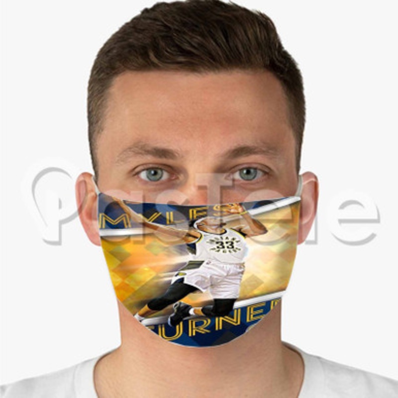 Myles Turner Indiana Pacers NBA Custom Fabric Face Mask Polyester Two Layers Cloth Washable