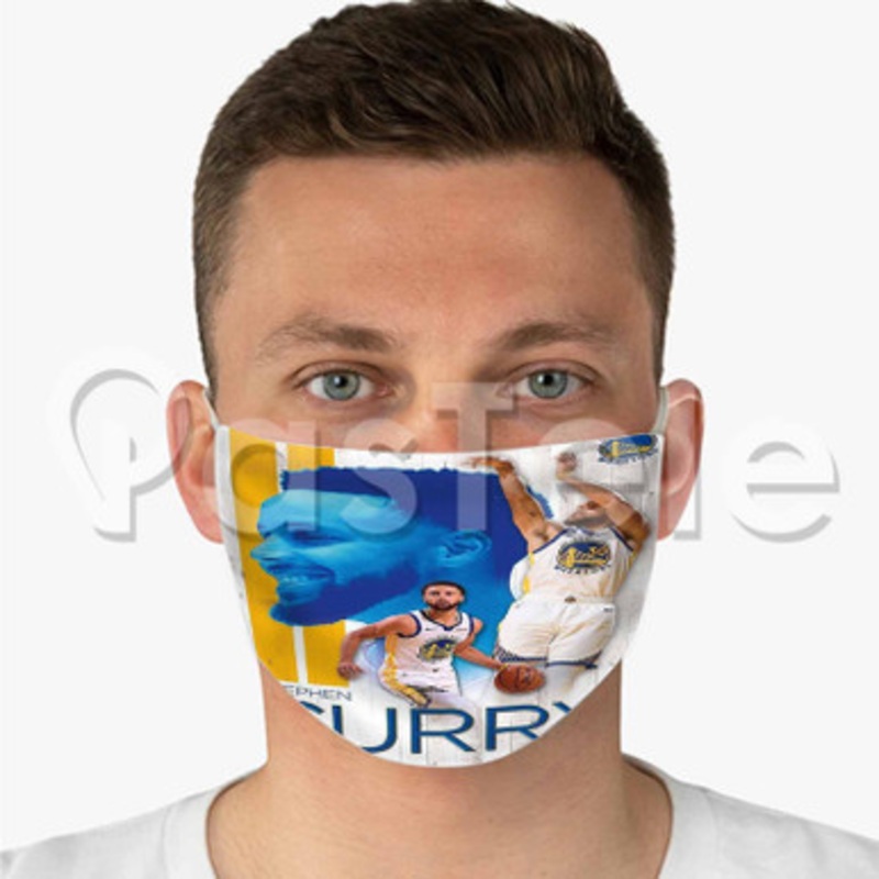 NBA Golden State Warriors Stephen Curry Custom Fabric Face Mask Polyester Two Layers Cloth Washable