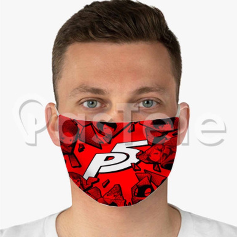 persona 5 Custom Art Fabric Face Mask Polyester Two Layers Cloth Washable