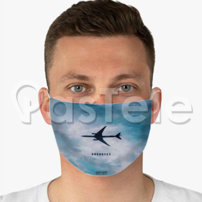 Post Malone Goodbyes feat Young Thug 2 Custom Fabric Face Mask Polyester Two Layers Cloth Washable