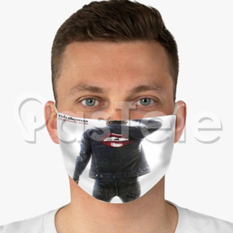 Rob Thomas Chip Tooth Smile Custom Fabric Face Mask Polyester Two Layers Cloth Washable